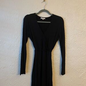 Z Supply Black Long Sleeve Wrap Dress